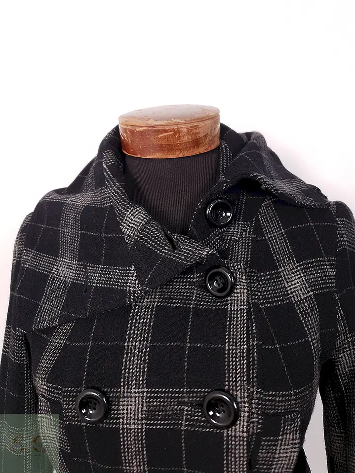 Abrigo Generation Marinero Ligero Negro Gris 55% Lana - Talla XS 3