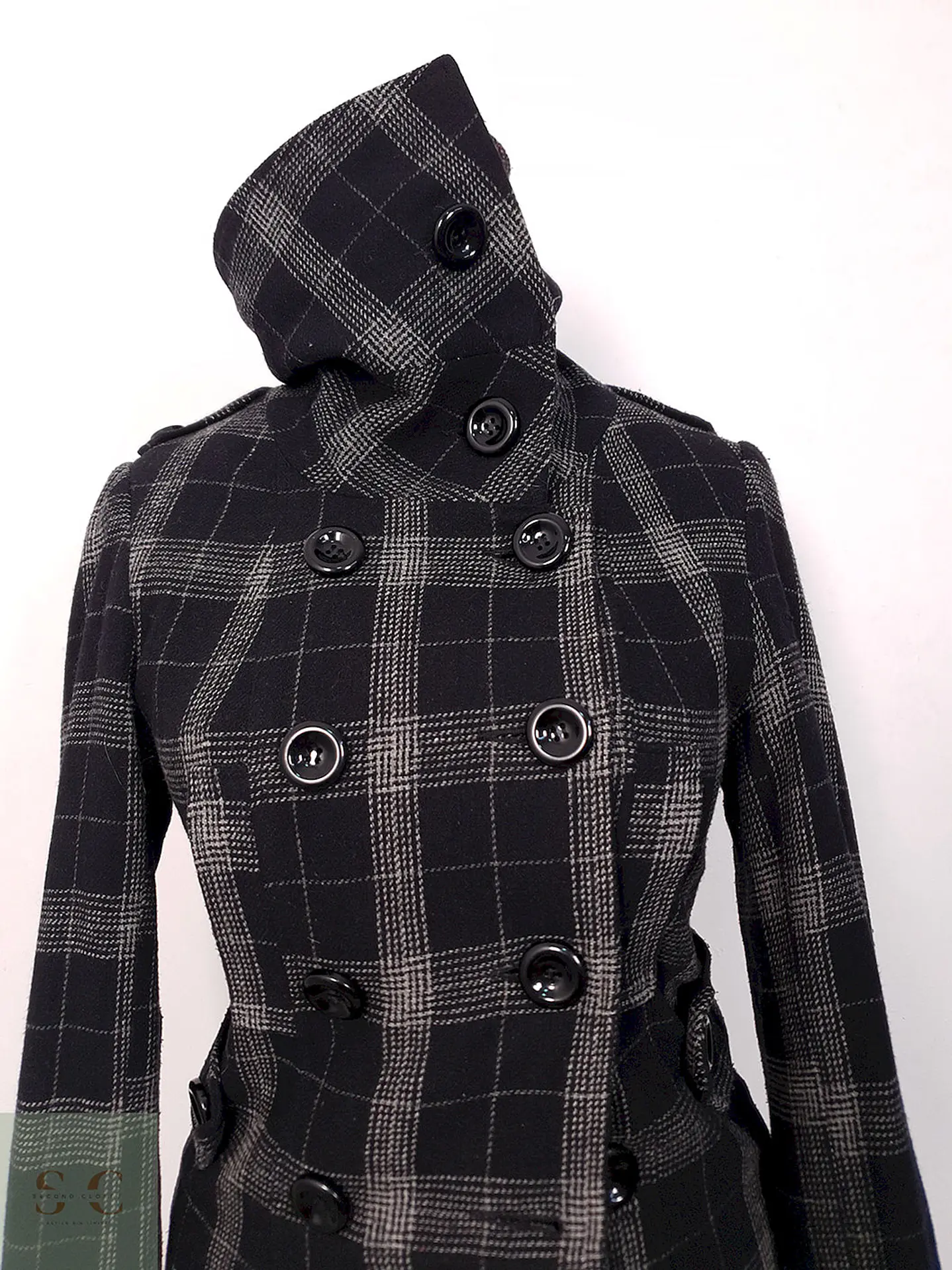 Abrigo Generation Marinero Ligero Negro Gris 55% Lana - Talla XS 4