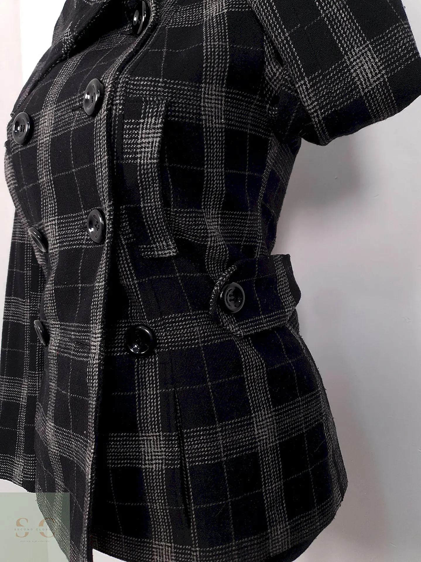 Abrigo Generation Marinero Ligero Negro Gris 55% Lana - Talla XS 6
