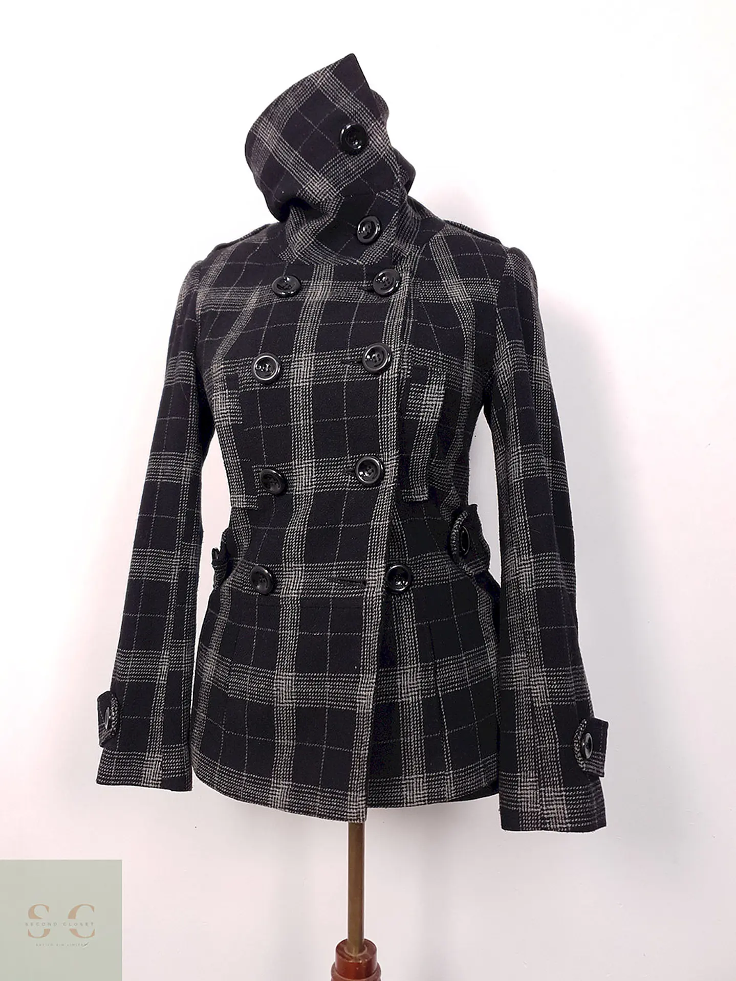 Abrigo Generation Marinero Ligero Negro Gris 55% Lana - Talla XS 2