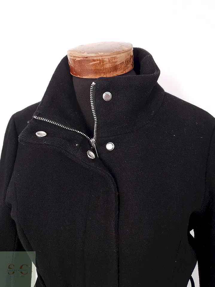 Abrigo Vila Negro con Cinto 50% Lana - Talla S 4