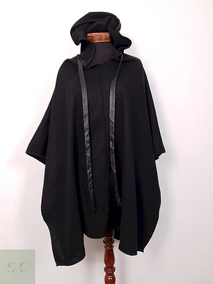 Poncho Negro Ligero - Talla XL