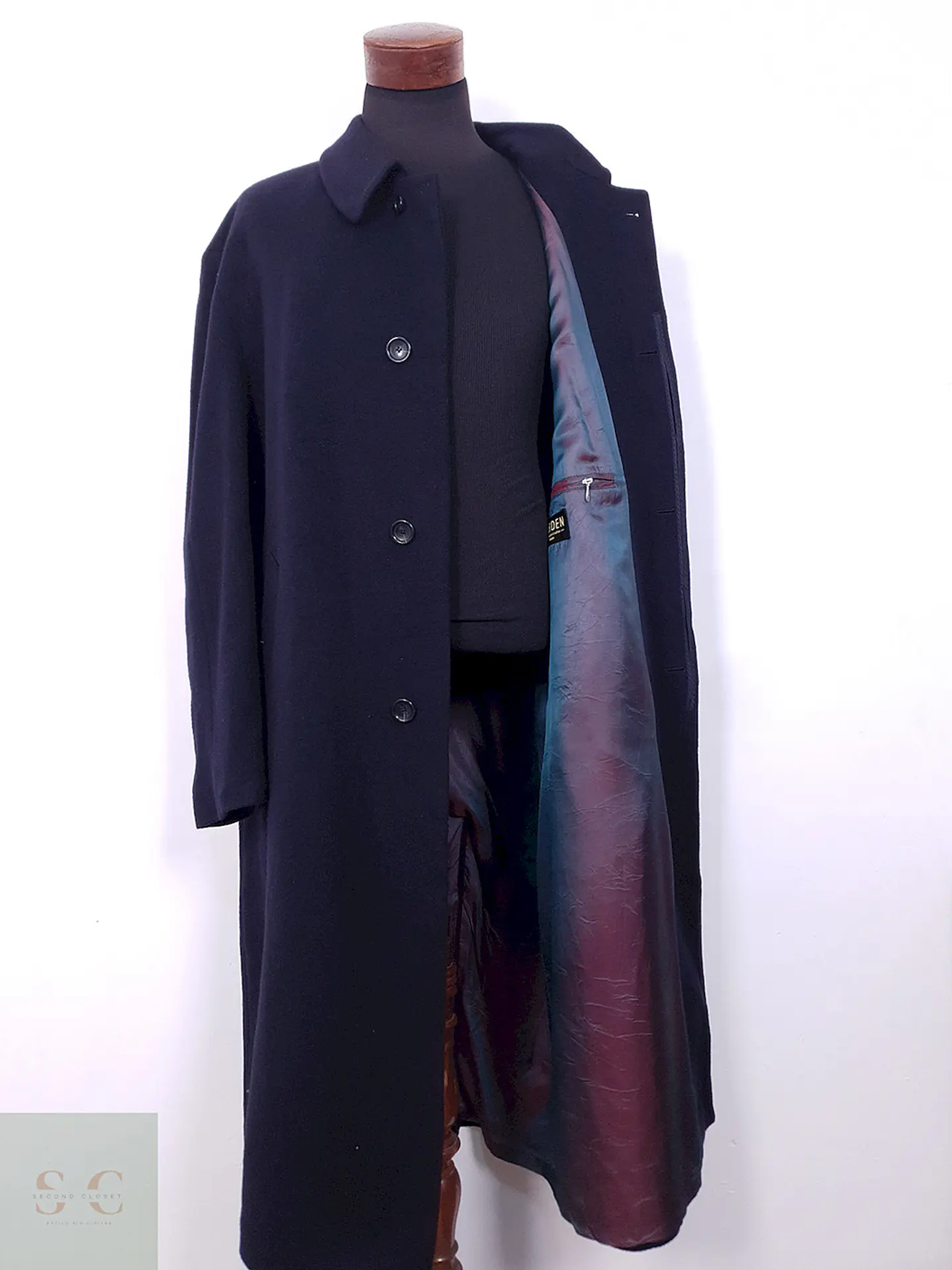 Abrigo Largo Azul Bugatti Lana Virgen y Cashmere - Talla 3XL 7