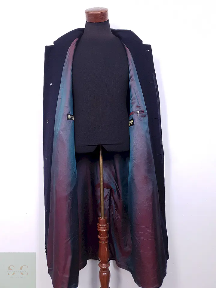 Abrigo Largo Azul Bugatti Lana Virgen y Cashmere - Talla 3XL 10