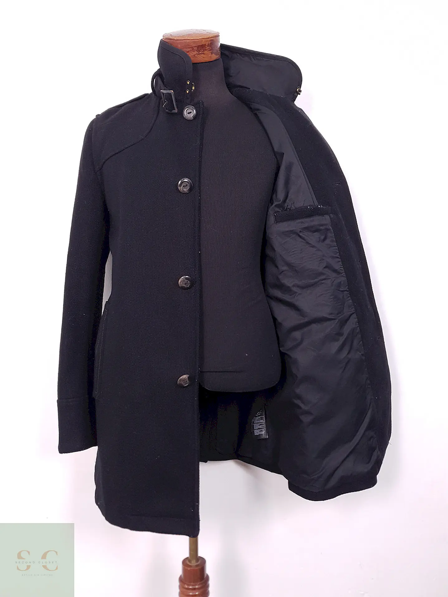 Abrigo Negro G Raw Star 70% Lana - Talla S 2