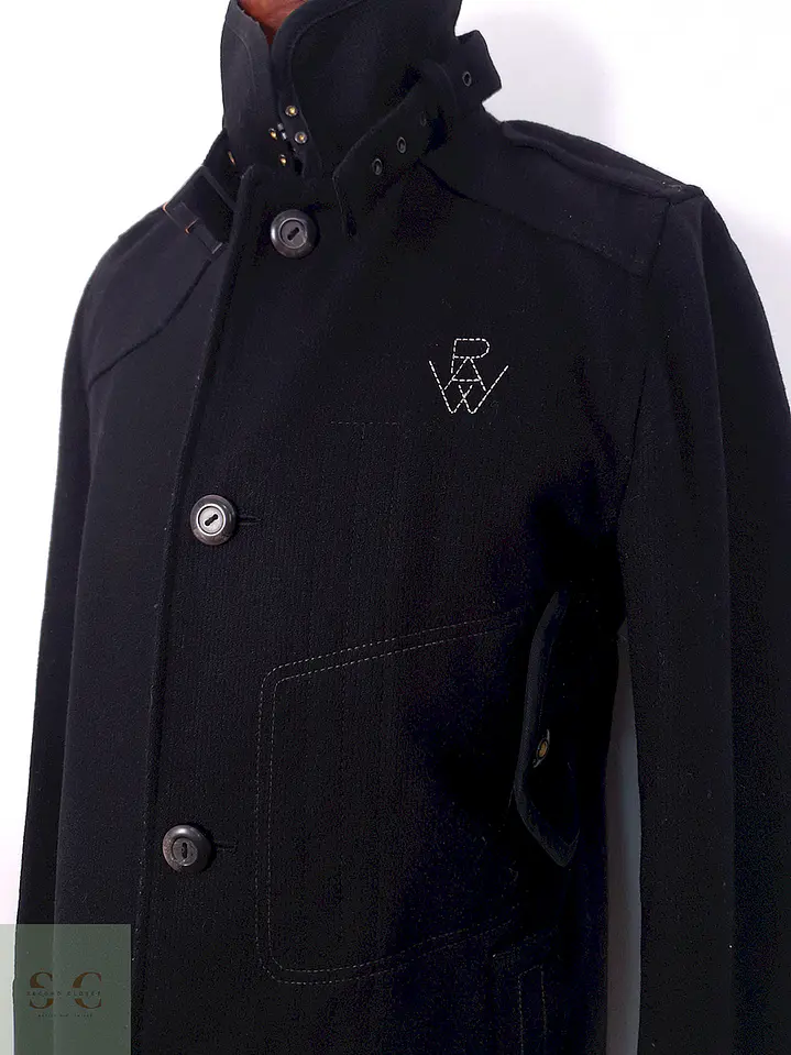Abrigo Negro G Raw Star 70% Lana - Talla S 4