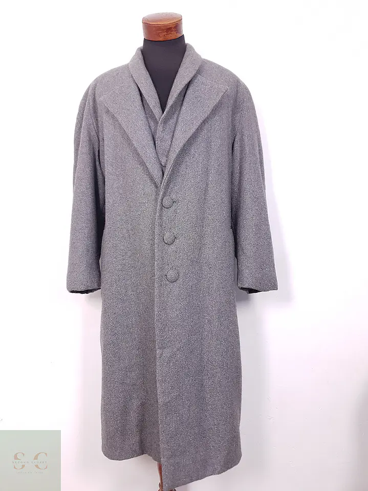 Abrigo Vintage Largo Gris con Chaleco Fijo - Talla 3XL 1