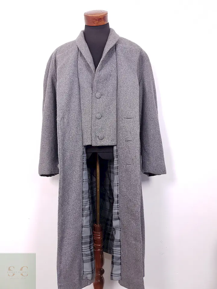Abrigo Vintage Largo Gris con Chaleco Fijo - Talla 3XL 2