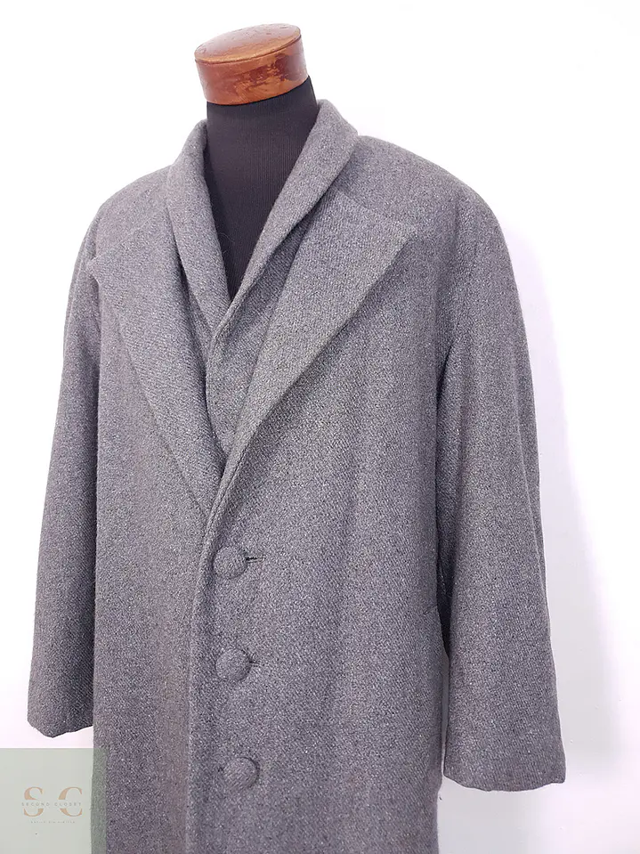 Abrigo Vintage Largo Gris con Chaleco Fijo - Talla 3XL 3