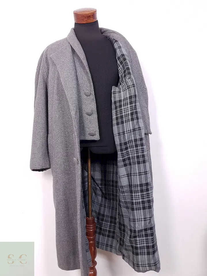 Abrigo Vintage Largo Gris con Chaleco Fijo - Talla 3XL 5