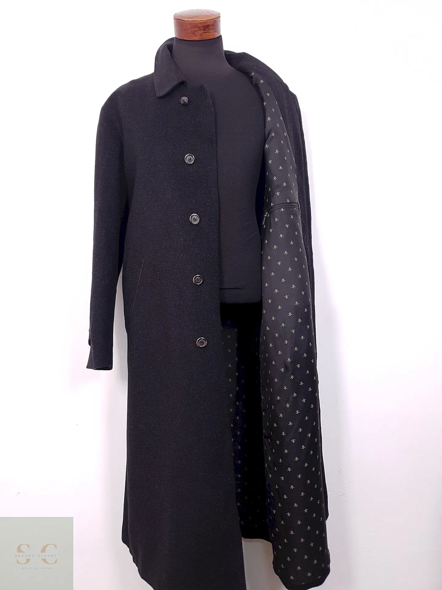 Abrigo Largo Plomo Westbury Alpaca Loden Lana Virgen - Talla XL 4