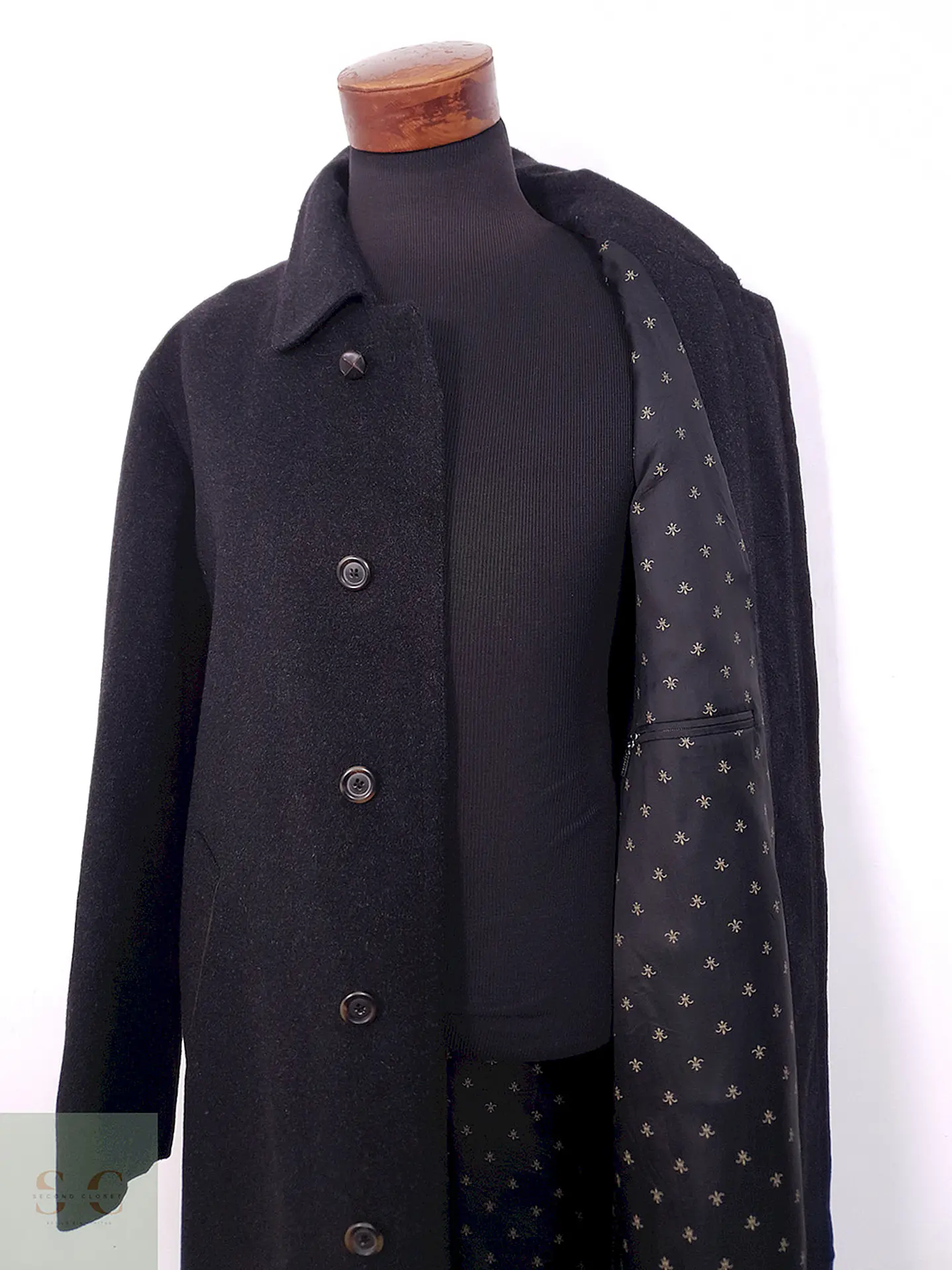 Abrigo Largo Plomo Westbury Alpaca Loden Lana Virgen - Talla XL 5