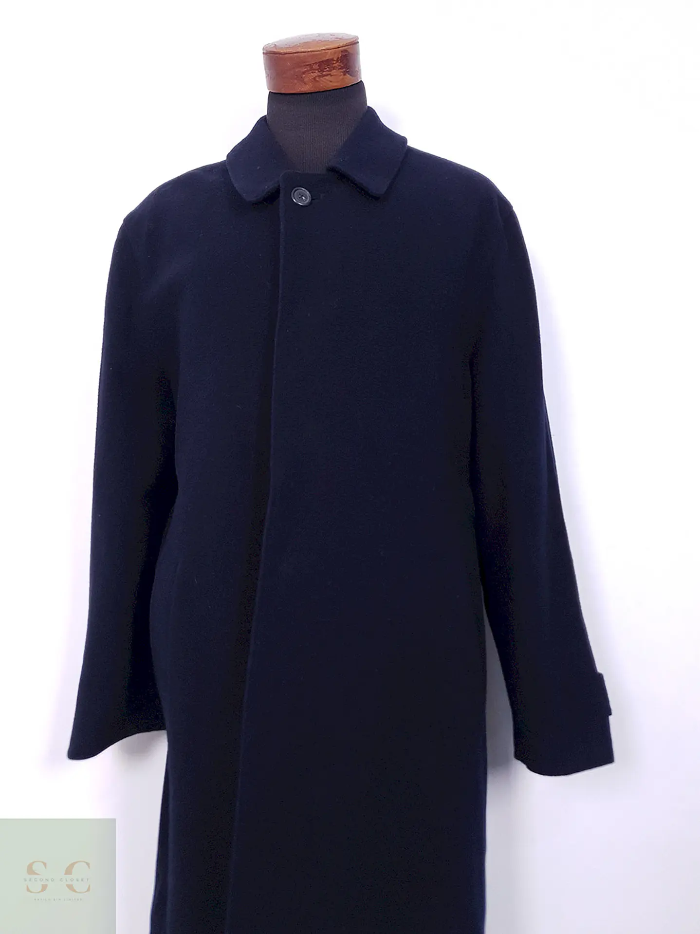 Abrigo Largo Azul Júpiter Lana Virgen y Cashmere - Talla XL 3