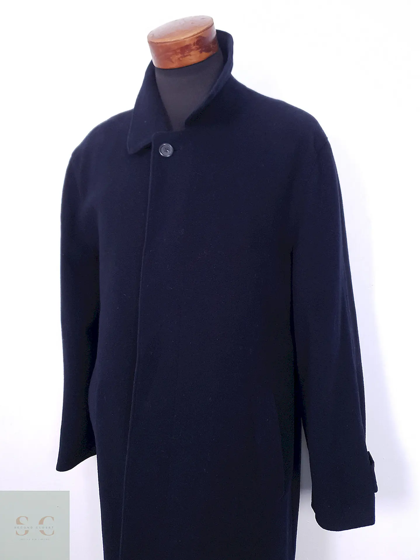 Abrigo Largo Azul Júpiter Lana Virgen y Cashmere - Talla XL 5
