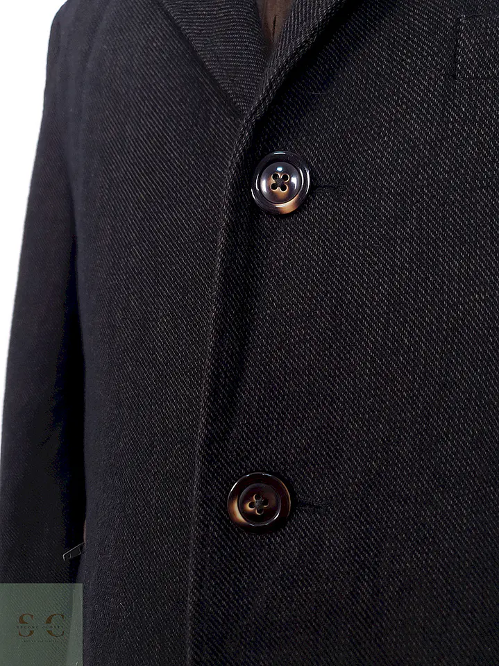 Abrigo Café Mario Barutti Algodón Pechera Desmontable - Talla M 10