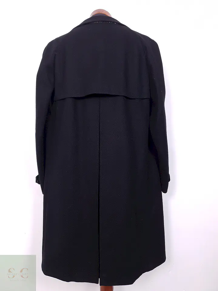 Abrigo Largo Negro 100% Lana Virgen Rikson - Talla L 6