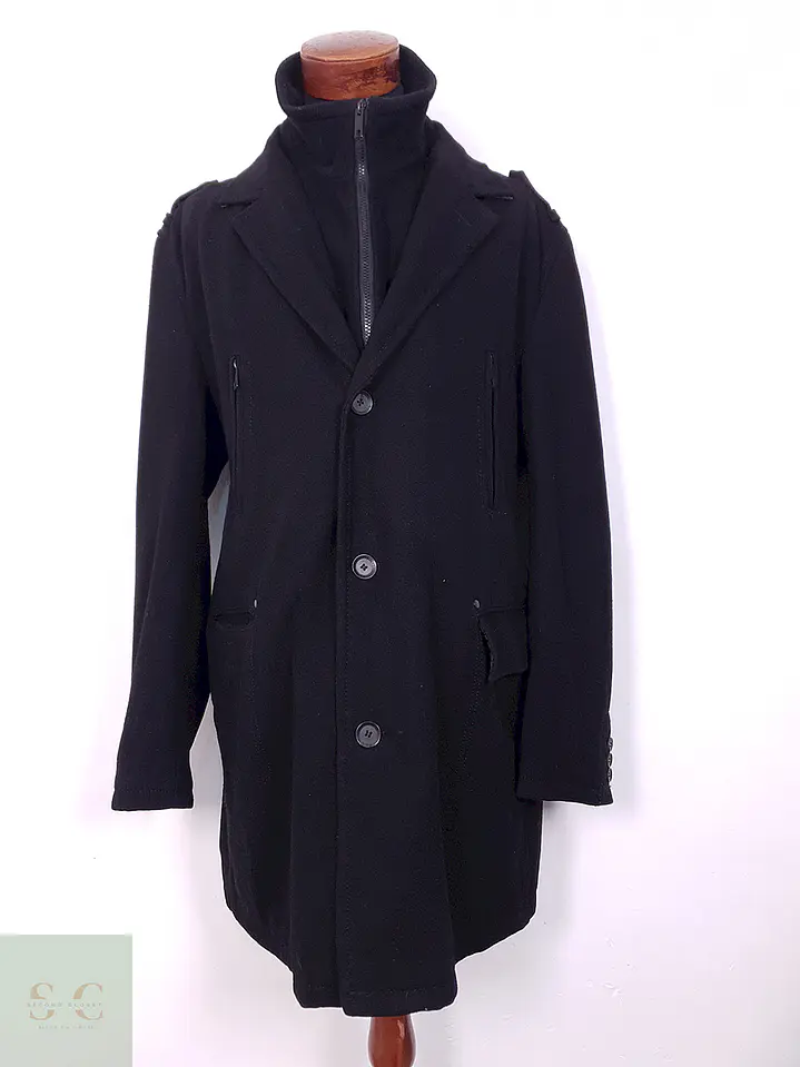 Abrigo Angelo Litrico Negro 60% Lana - Talla XL 2