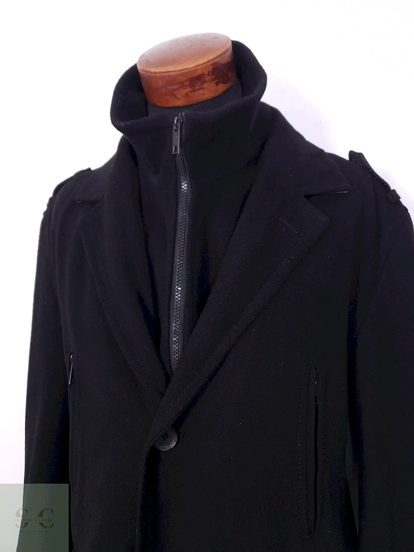 Abrigo Angelo Litrico Negro 60% Lana - Talla XL 3