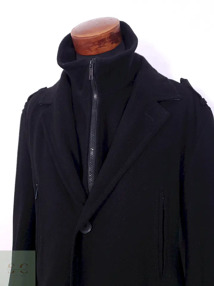 Abrigo Angelo Litrico Negro 60% Lana - Talla XL 3
