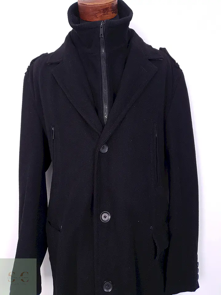 Abrigo Angelo Litrico Negro 60% Lana - Talla XL 4