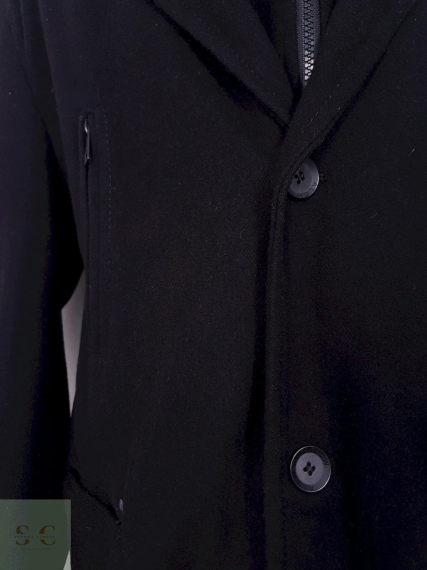 Abrigo Angelo Litrico Negro 60% Lana - Talla XL 5