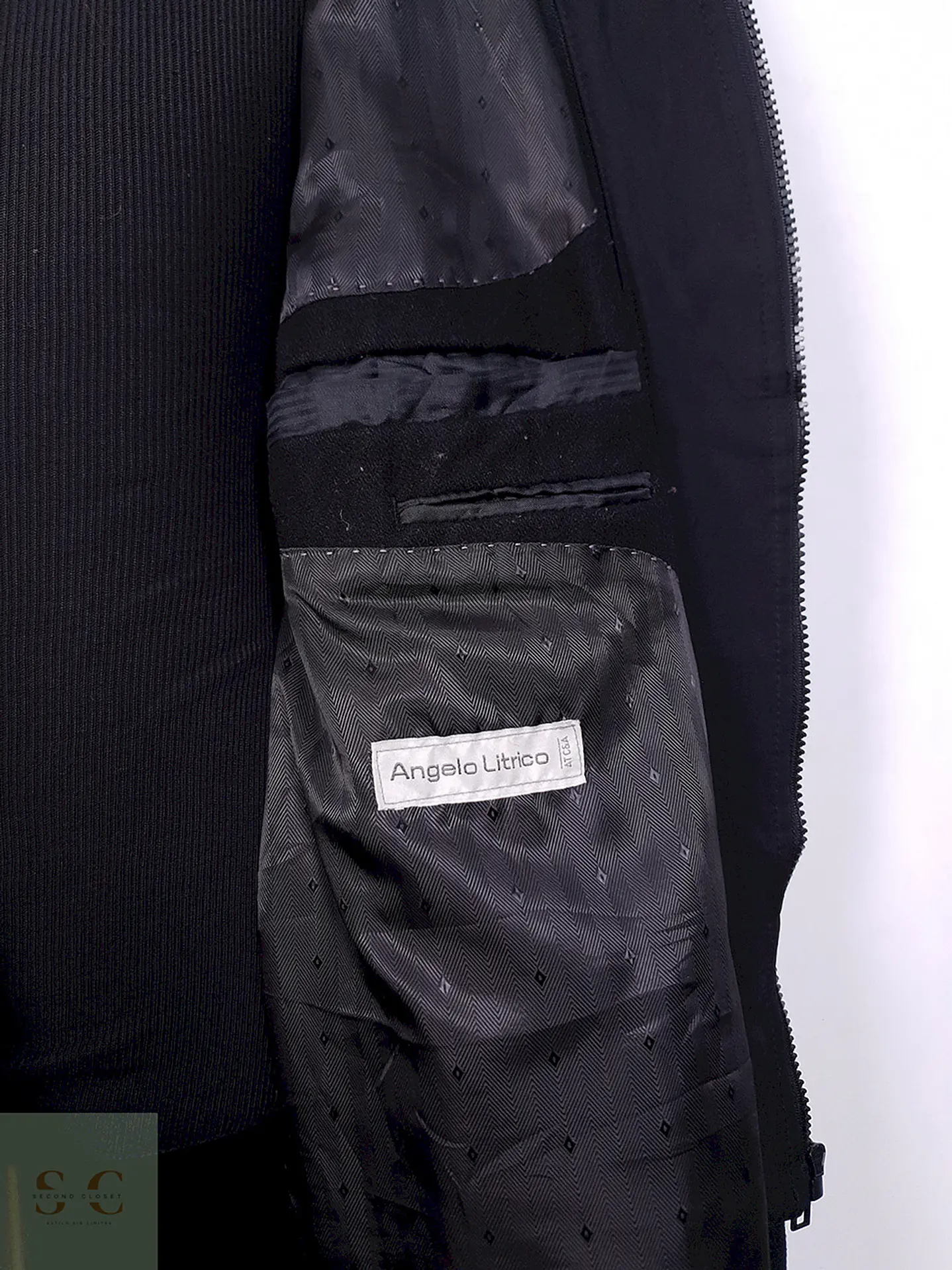 Abrigo Angelo Litrico Negro 60% Lana - Talla XL 7