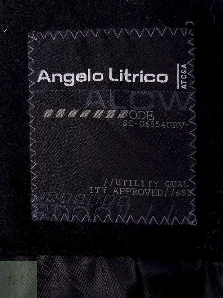 Abrigo Angelo Litrico Negro 60% Lana - Talla XL 10