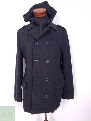 Abrigo Marinero Angelo Litrico Plomo 65% Lana - Talla M