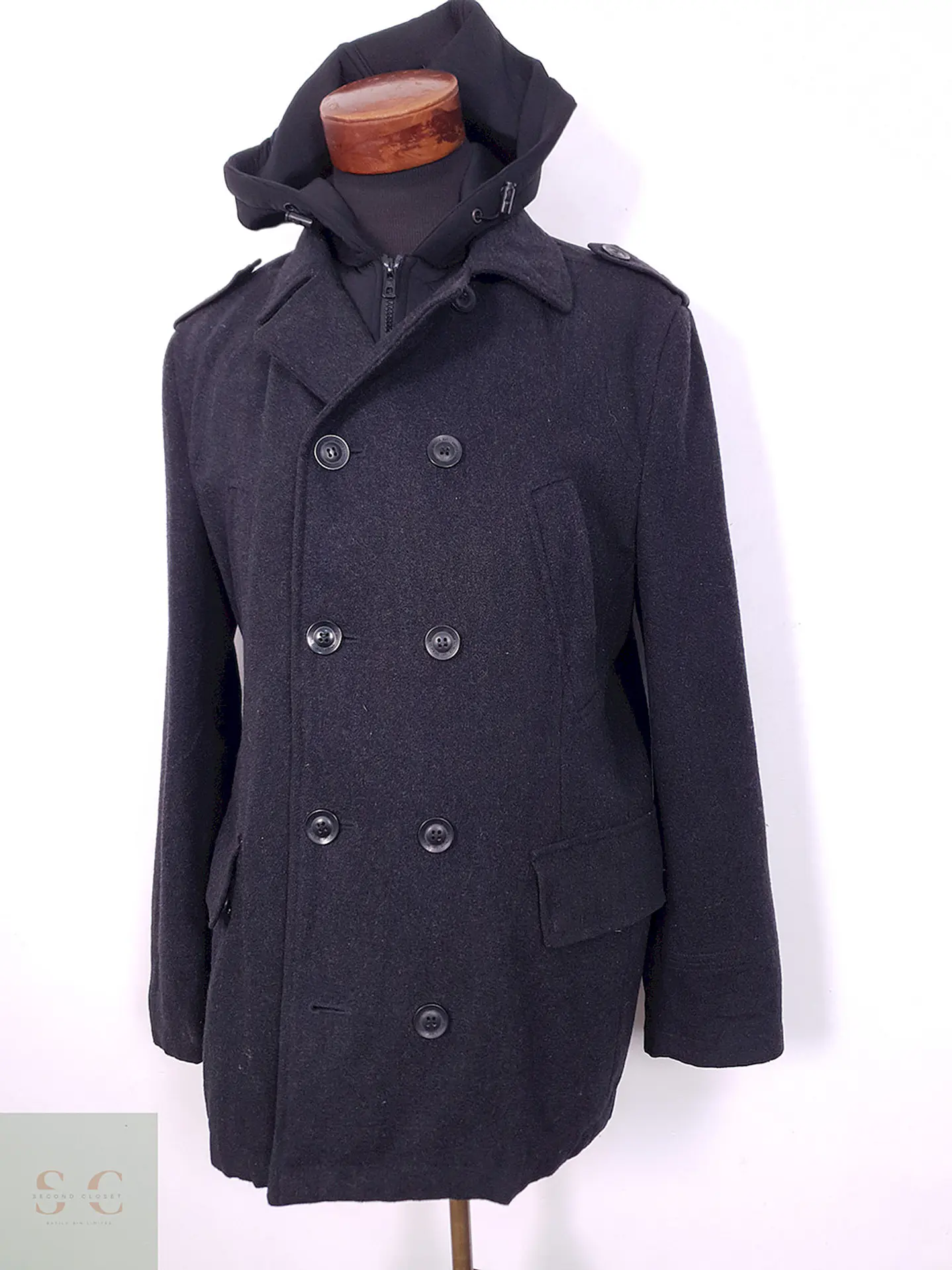 Abrigo Marinero Angelo Litrico Plomo 65% Lana - Talla M 2
