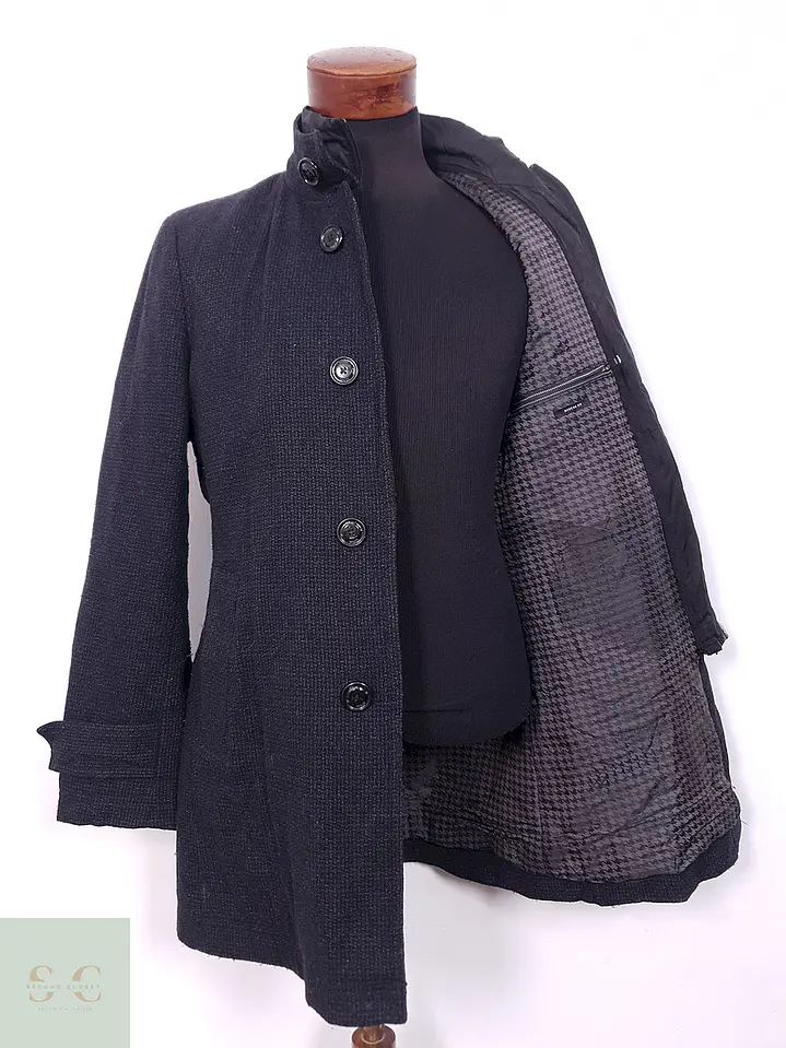 Abrigo Tres Cuartos S. Oliver Azul 50% Lana - Talla M 9