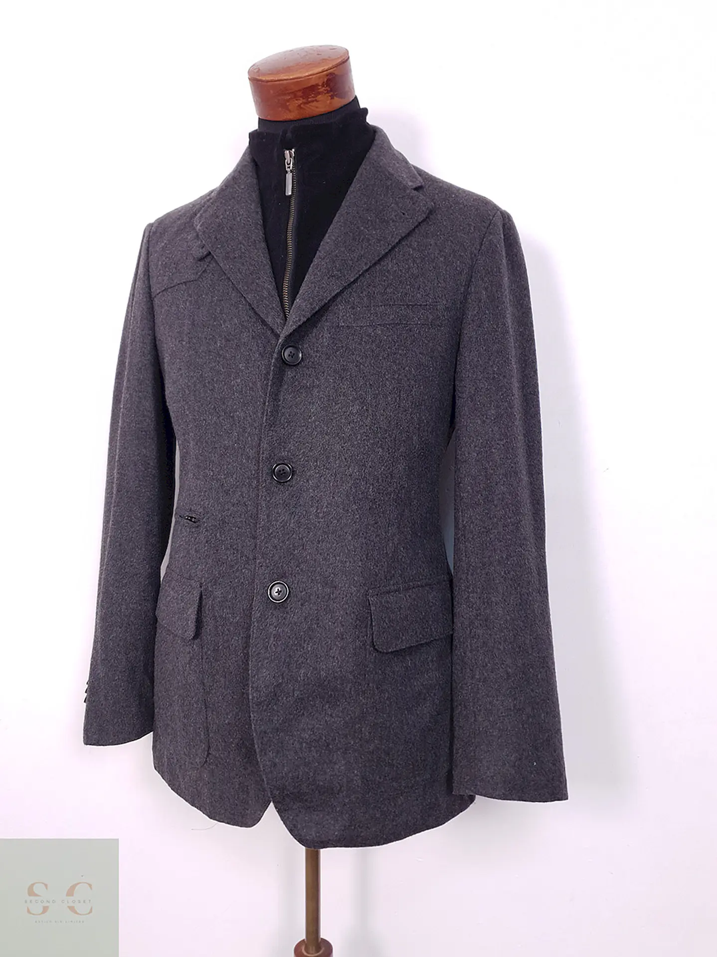 Abrigo Paul Rosen Original Tiroler Loden Plomo 80% Lana Virgen - Talla M 1