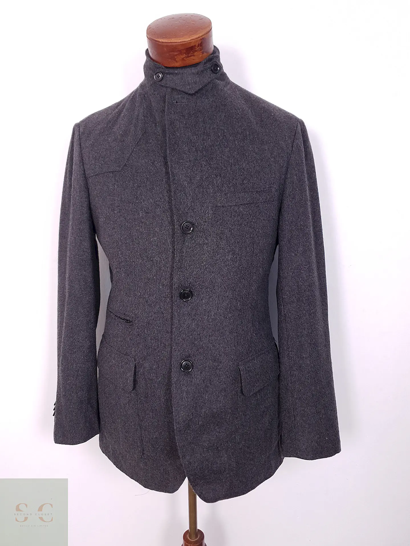 Abrigo Paul Rosen Original Tiroler Loden Plomo 80% Lana Virgen - Talla M 4