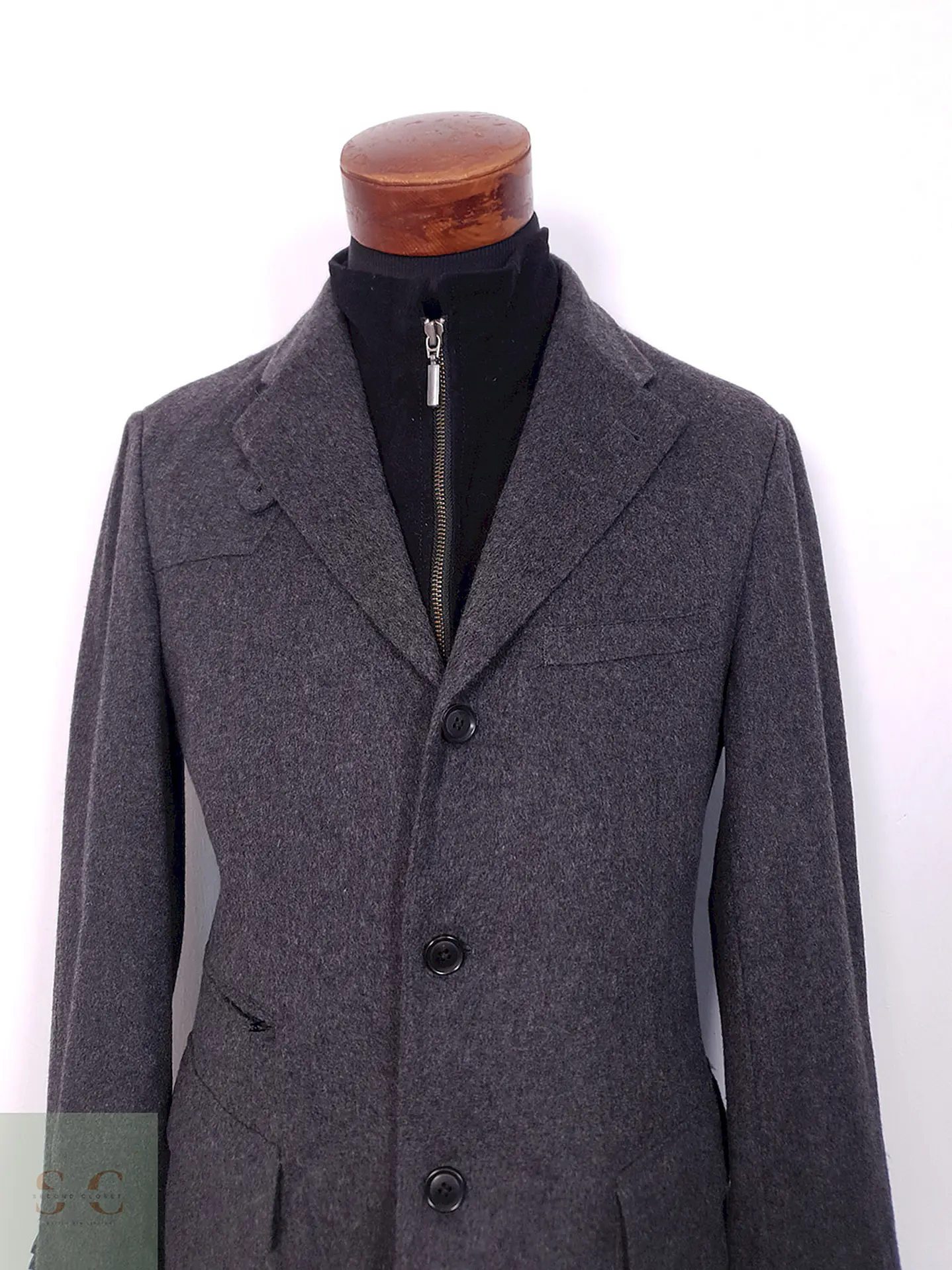Abrigo Paul Rosen Original Tiroler Loden Plomo 80% Lana Virgen - Talla M 5