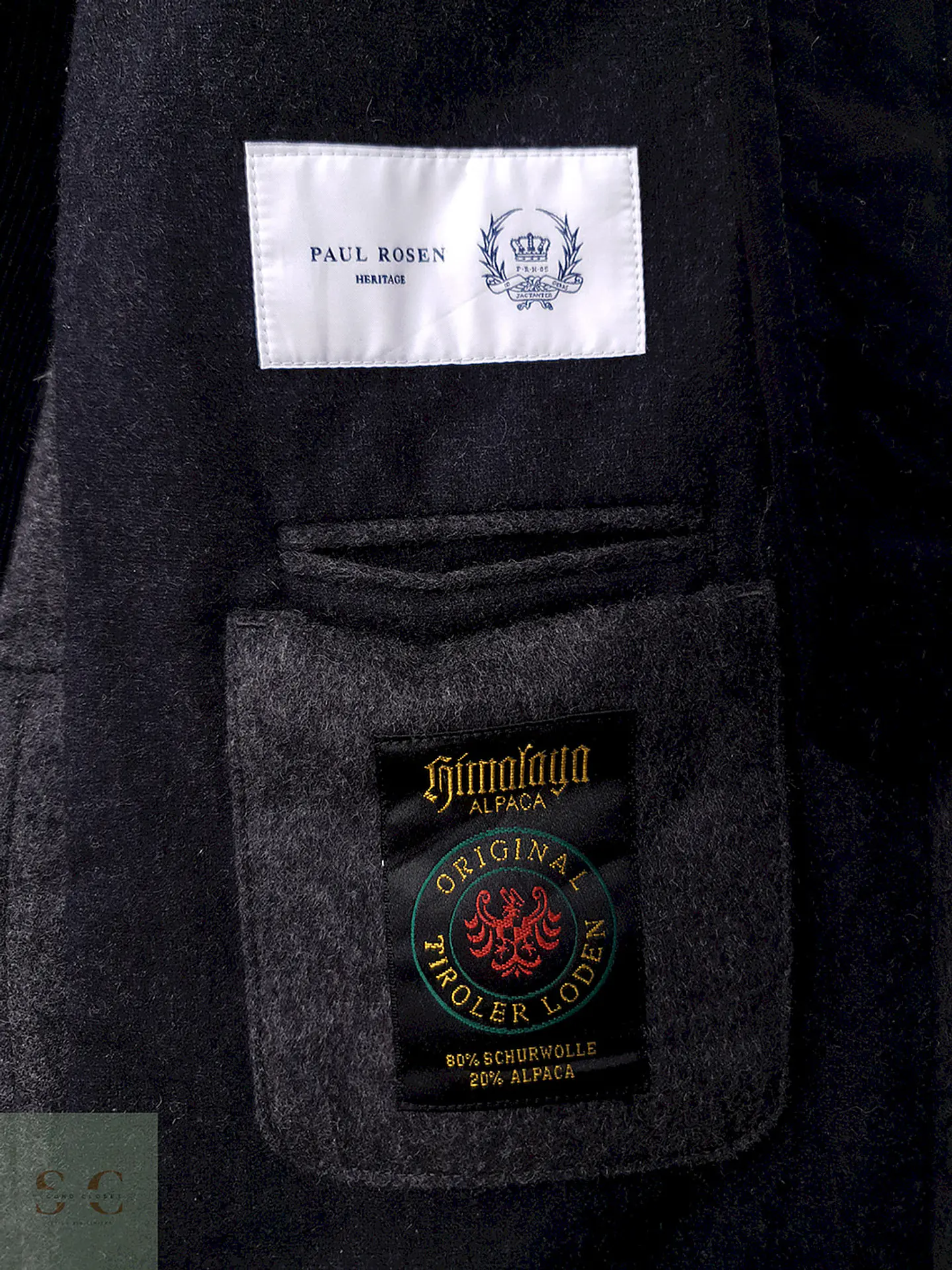 Abrigo Paul Rosen Original Tiroler Loden Plomo 80% Lana Virgen - Talla M 15