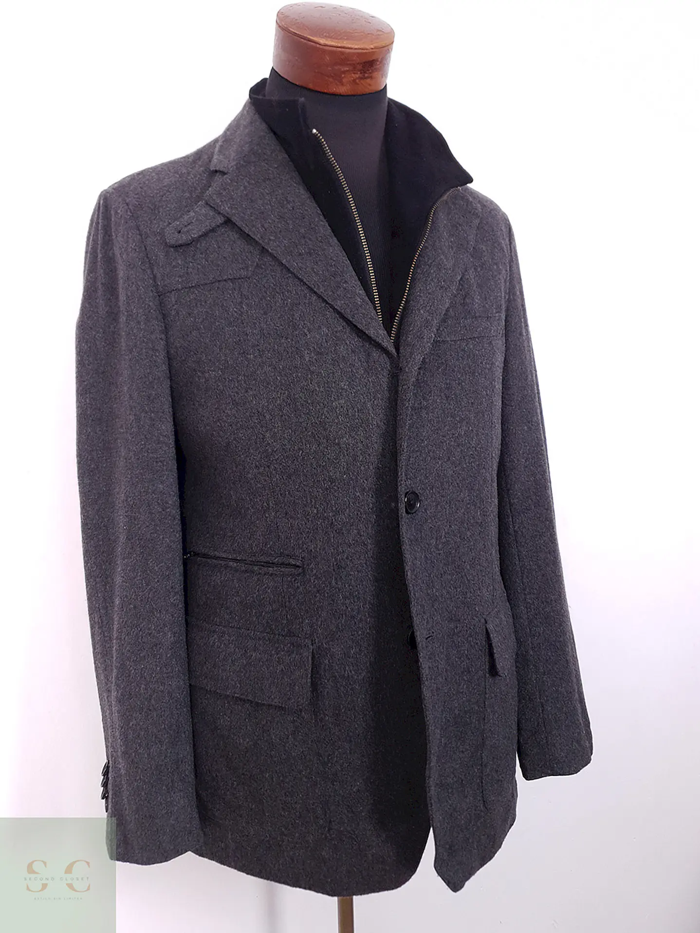 Abrigo Paul Rosen Original Tiroler Loden Plomo 80% Lana Virgen - Talla M 7