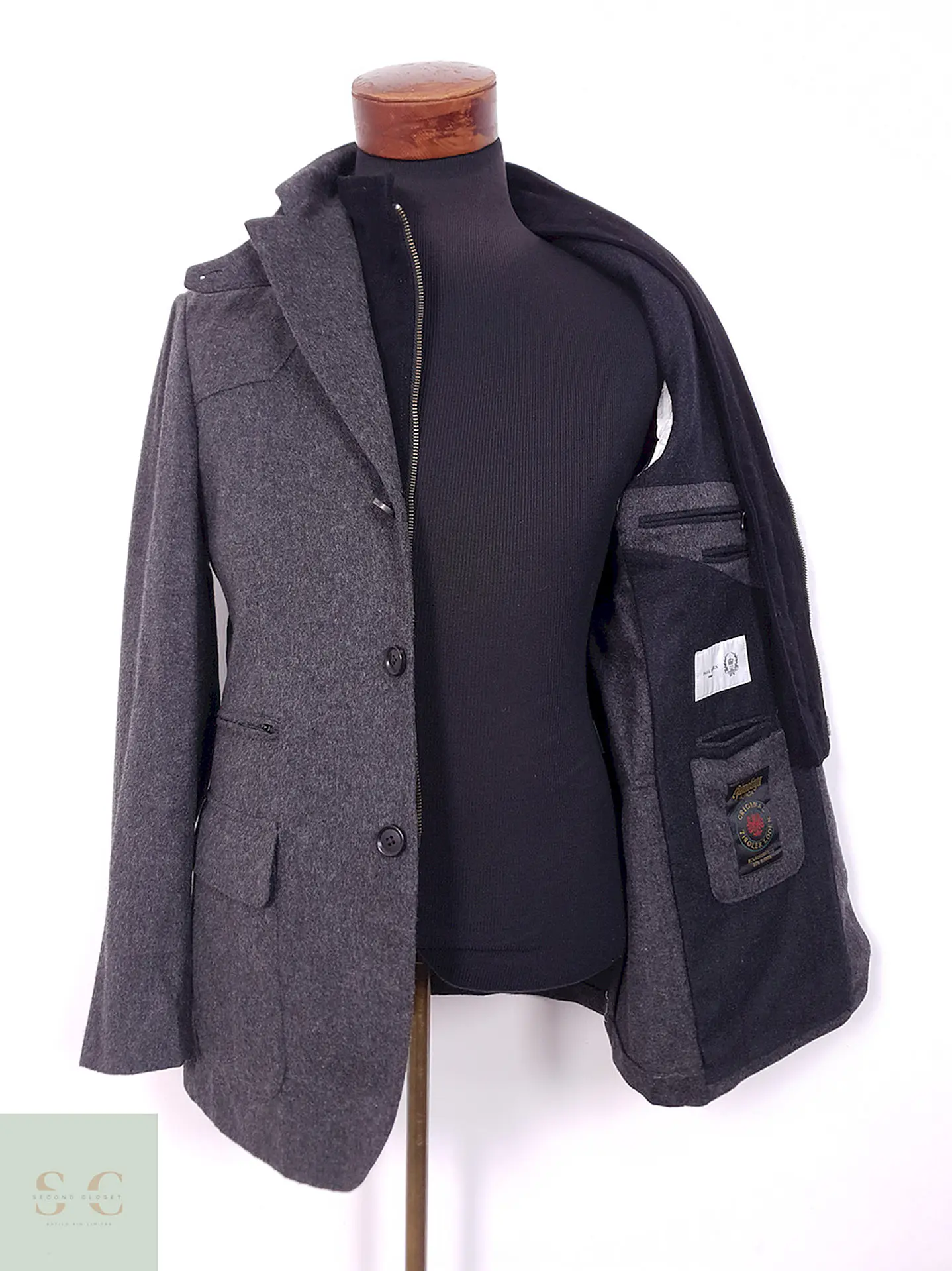 Abrigo Paul Rosen Original Tiroler Loden Plomo 80% Lana Virgen - Talla M 12