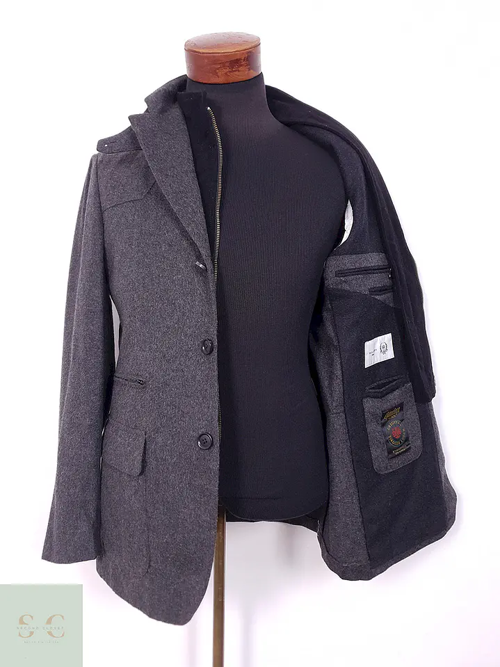 Abrigo Paul Rosen Original Tiroler Loden Plomo 80% Lana Virgen - Talla M 12