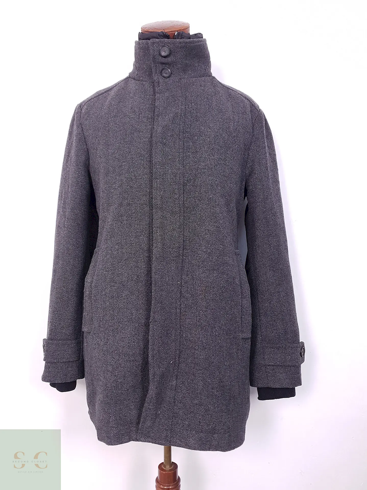 Chaquetón Esprit Plomo 55% Lana - Talla L 2