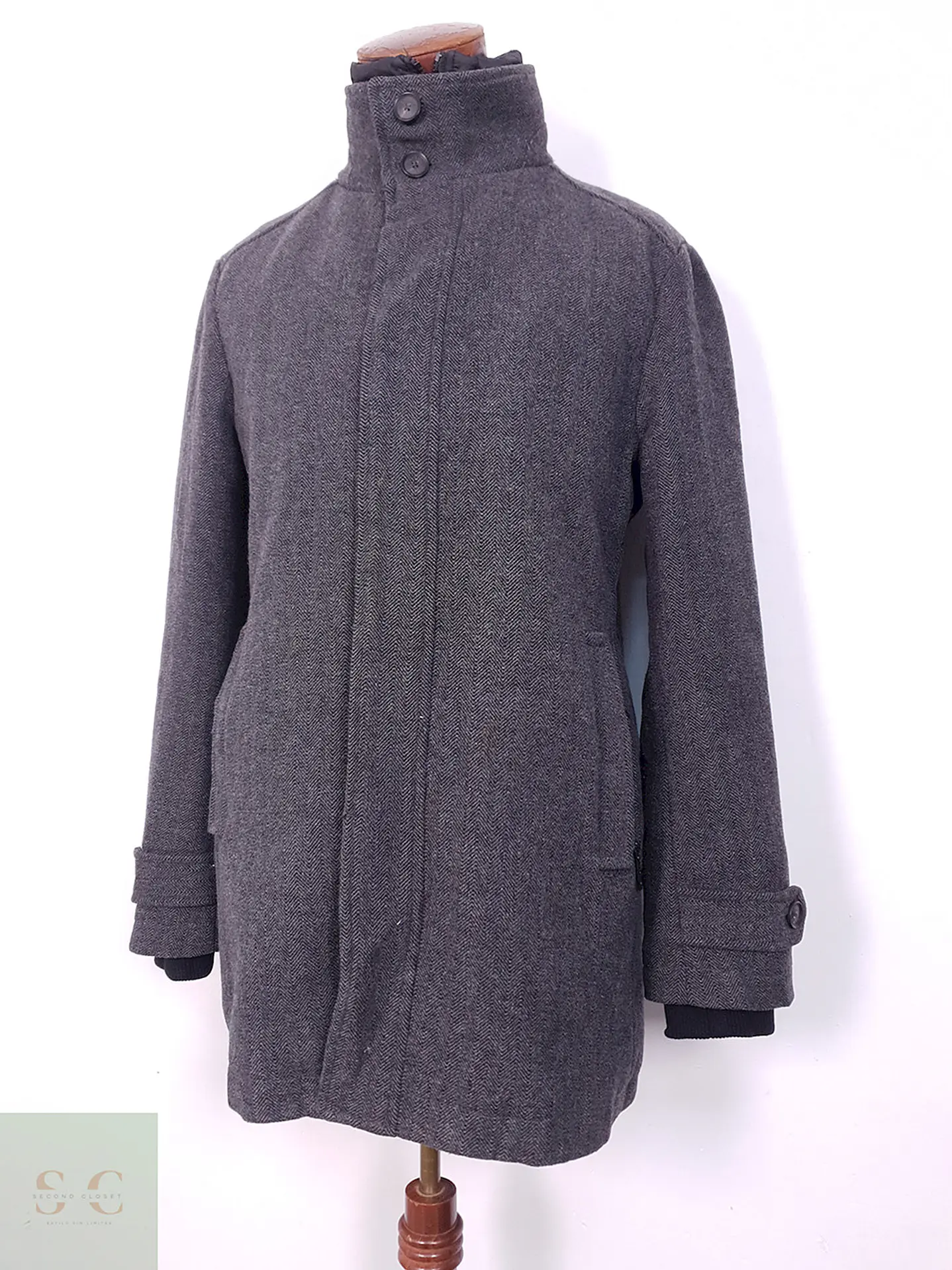 Chaquetón Esprit Plomo 55% Lana - Talla L 3