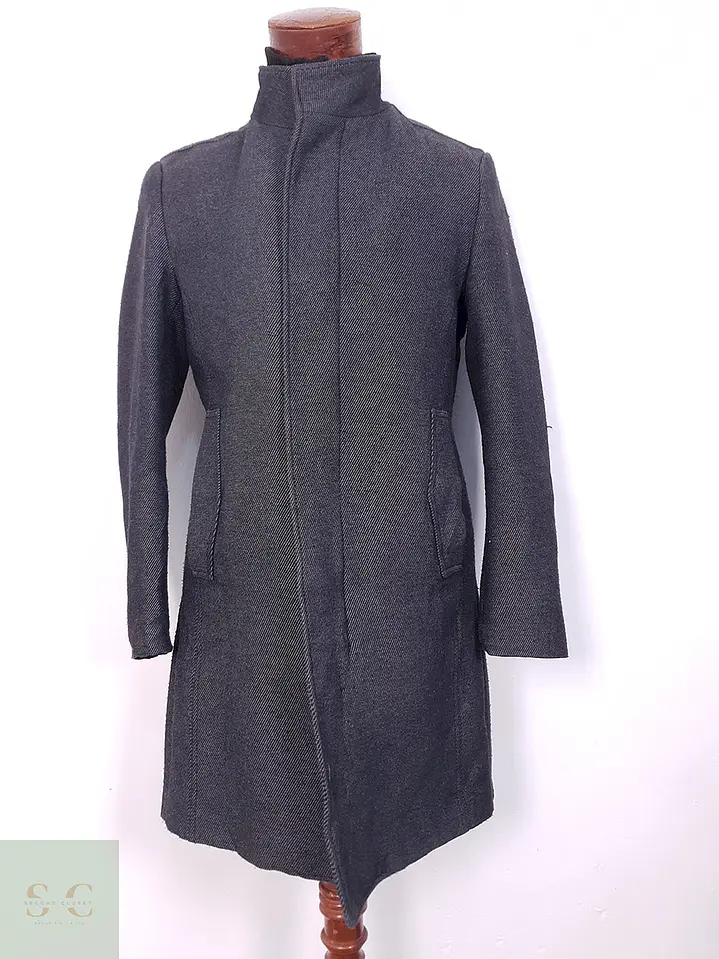 Abrigo Plomo Zara Mezcla Lana - Talla M 2