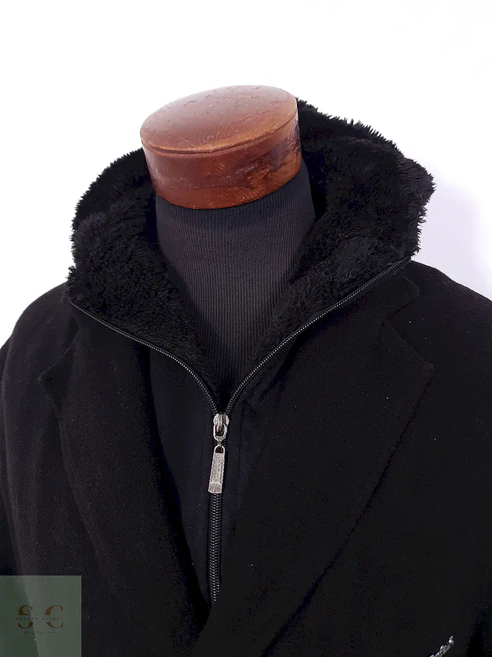 Abrigo Largo Datch Negro Lana con Gorro - Talla XL 4