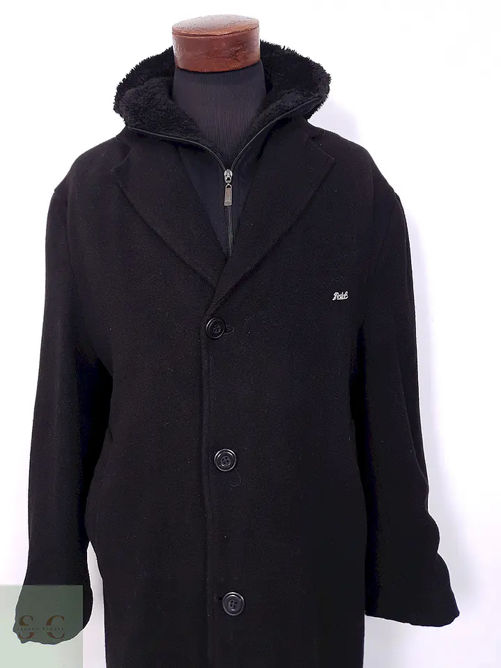 Abrigo Largo Datch Negro Lana con Gorro - Talla XL 5
