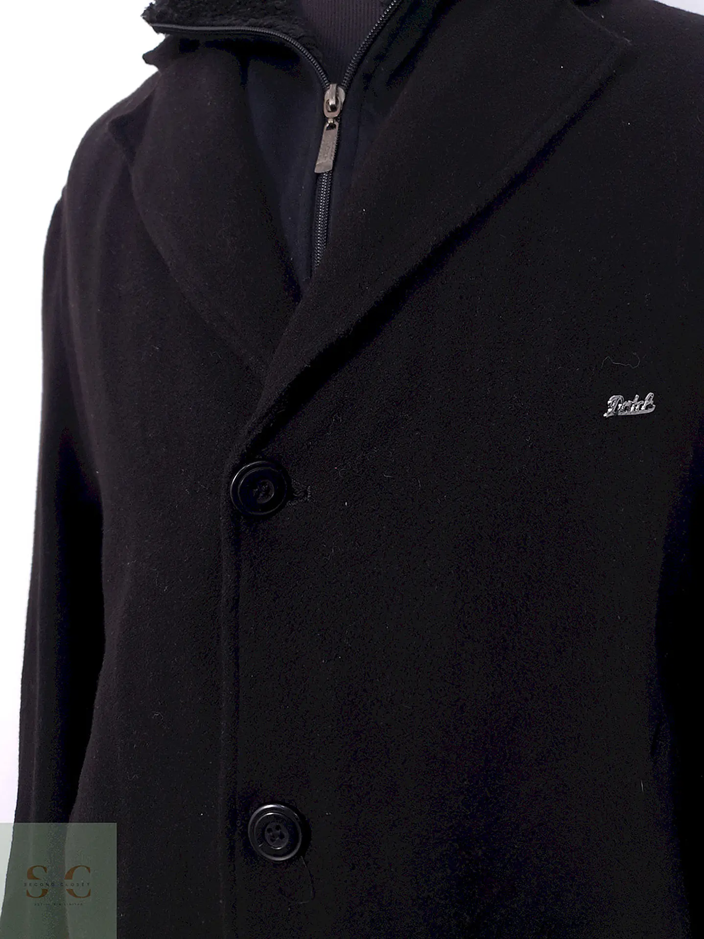 Abrigo Largo Datch Negro Lana con Gorro - Talla XL 8