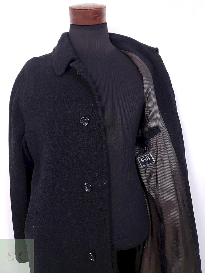 Abrigo Largo Stones Plomo Lana Virgen y Cashmere - Talla L 3