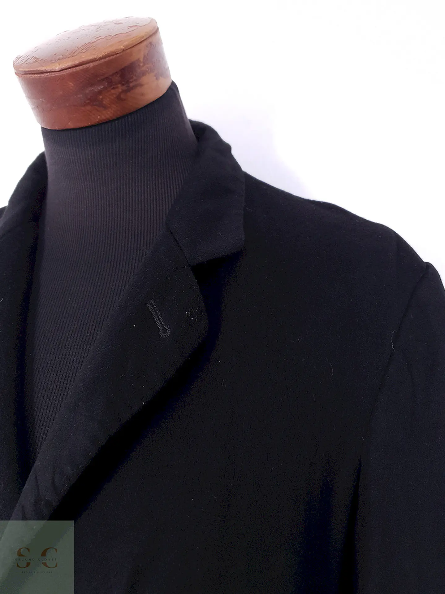 Abrigo Largo Van Graaf 100% Cashmere Negro - Talla L 12