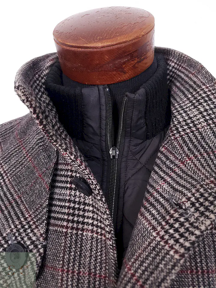 Abrigo Tom Tailor Plomo Mezcla Lana Pechera Fija - Talla M 2