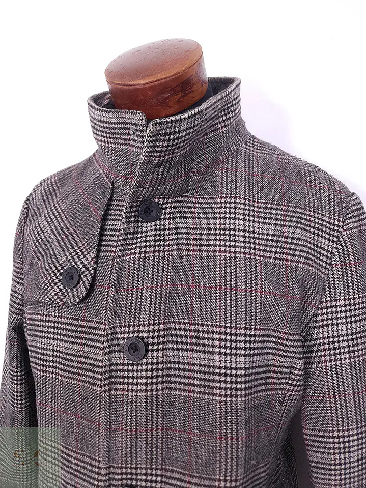 Abrigo Tom Tailor Plomo Mezcla Lana Pechera Fija - Talla M 8