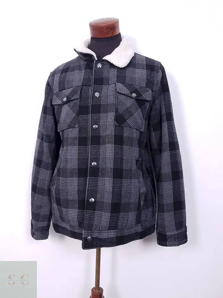 Chaqueta Identic Man Cuadros Plomo y Negro - Talla M 1