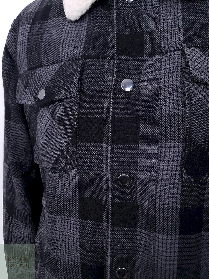 Chaqueta Identic Man Cuadros Plomo y Negro - Talla M 7