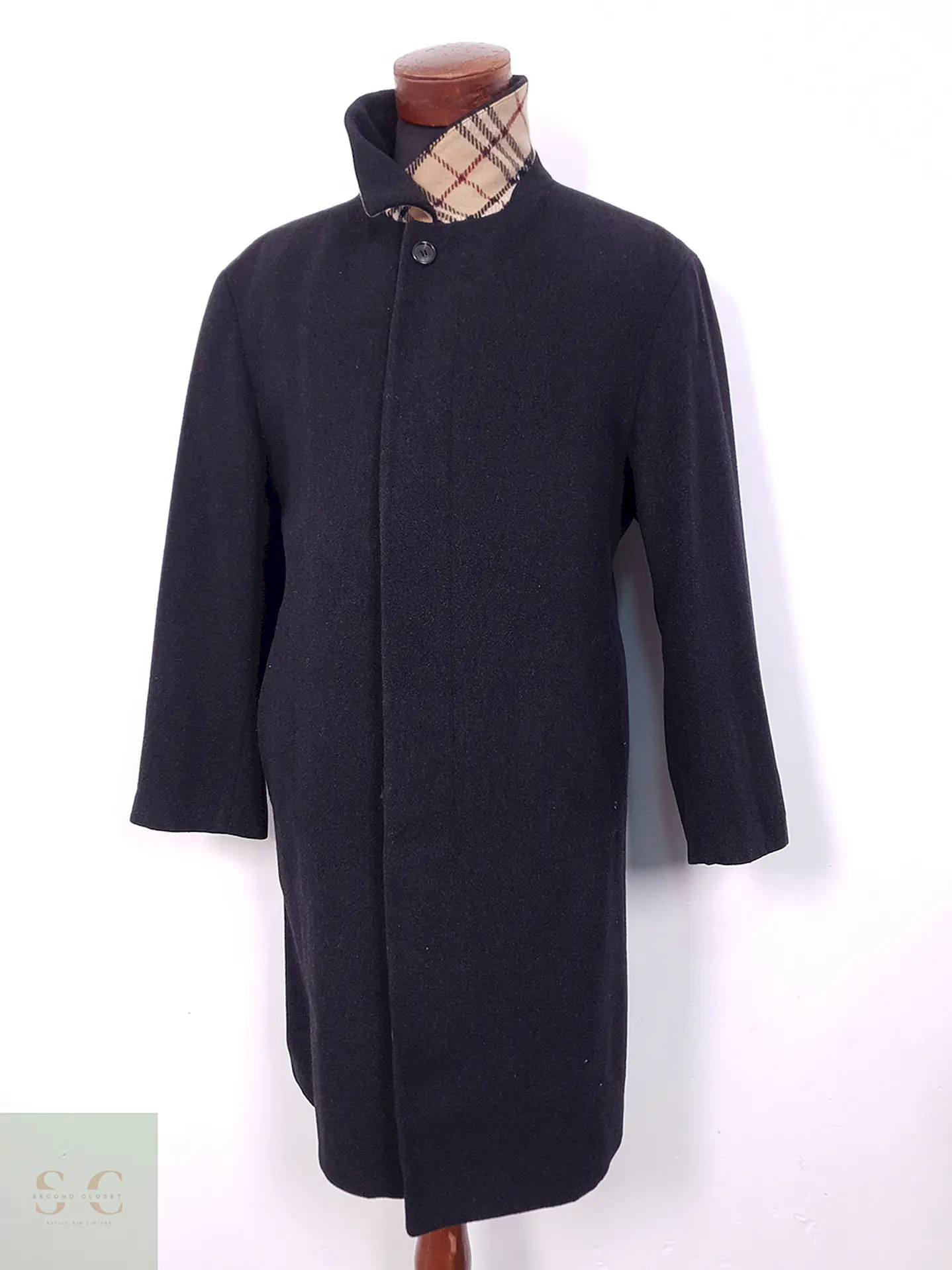 Abrigo Burberry Plomo Oscuro 100% Lana Virgen - Talla L 2